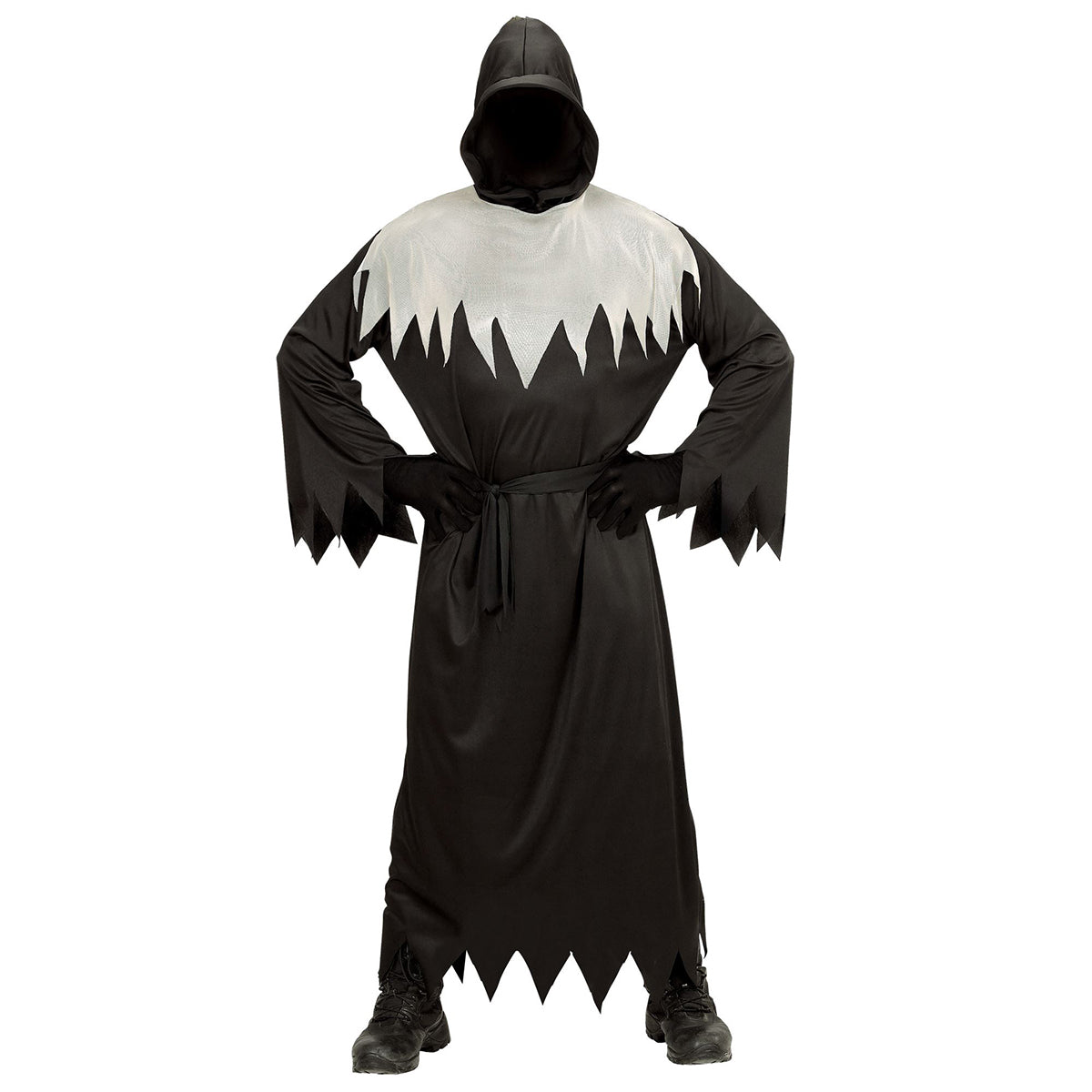 GHOUL- (mantel med huva, osynlig ansiktsmask och bälte)