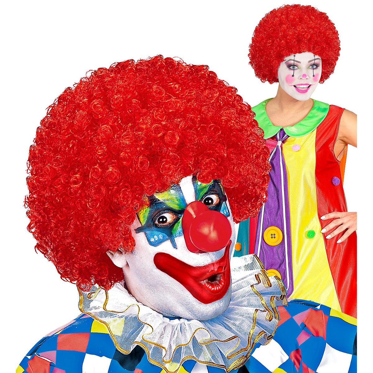 Röd clown - Peruk