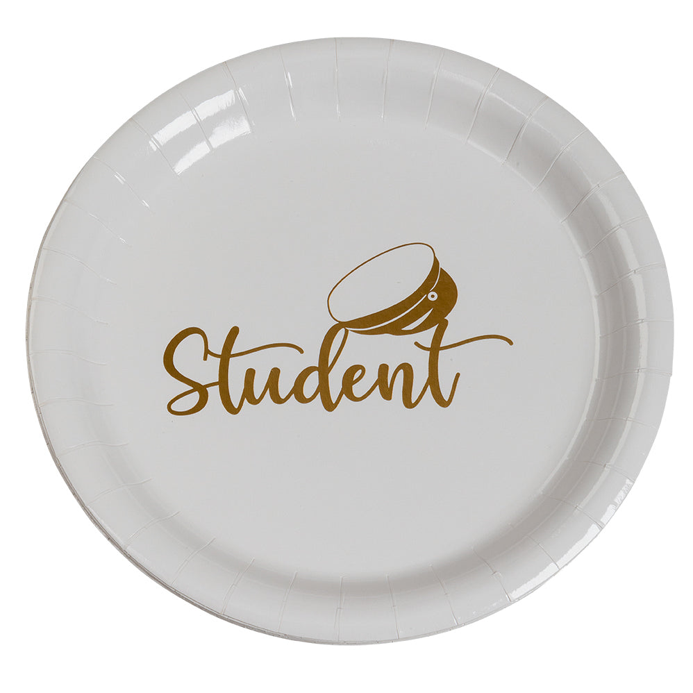 Papperstallrik Student Guld 23CM 8-P