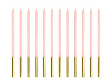 Långa Födeljsedagsljus 14 cm - Ljusgrön 12 pack