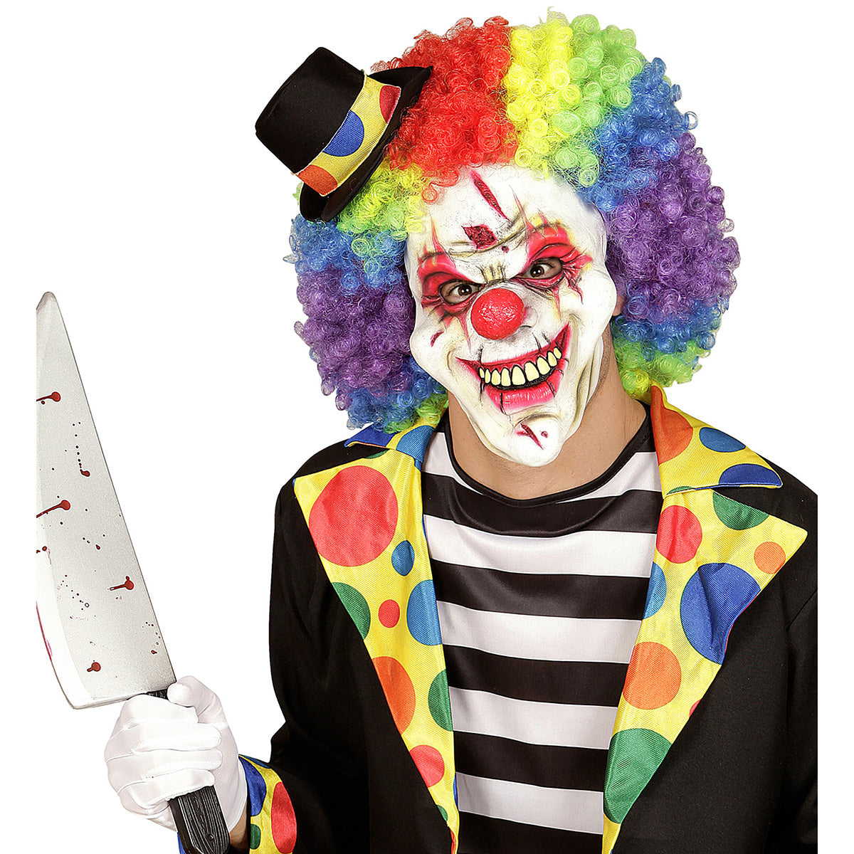 MÖRDARCLOWN HALV ANSIKTSMASK
