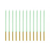 Långa Födeljsedagsljus 14 cm - Ljusgrön 12 pack