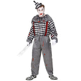 "VINTAGE CLOWN" - jumpsuit med krage och hängslen, huvudbonad M