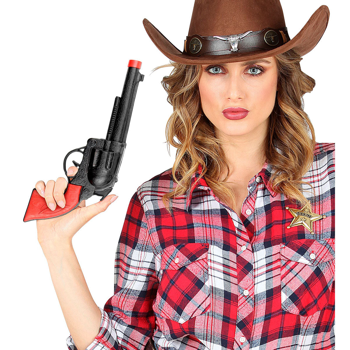 SVART COWBOY-PISTOL- 23 CM