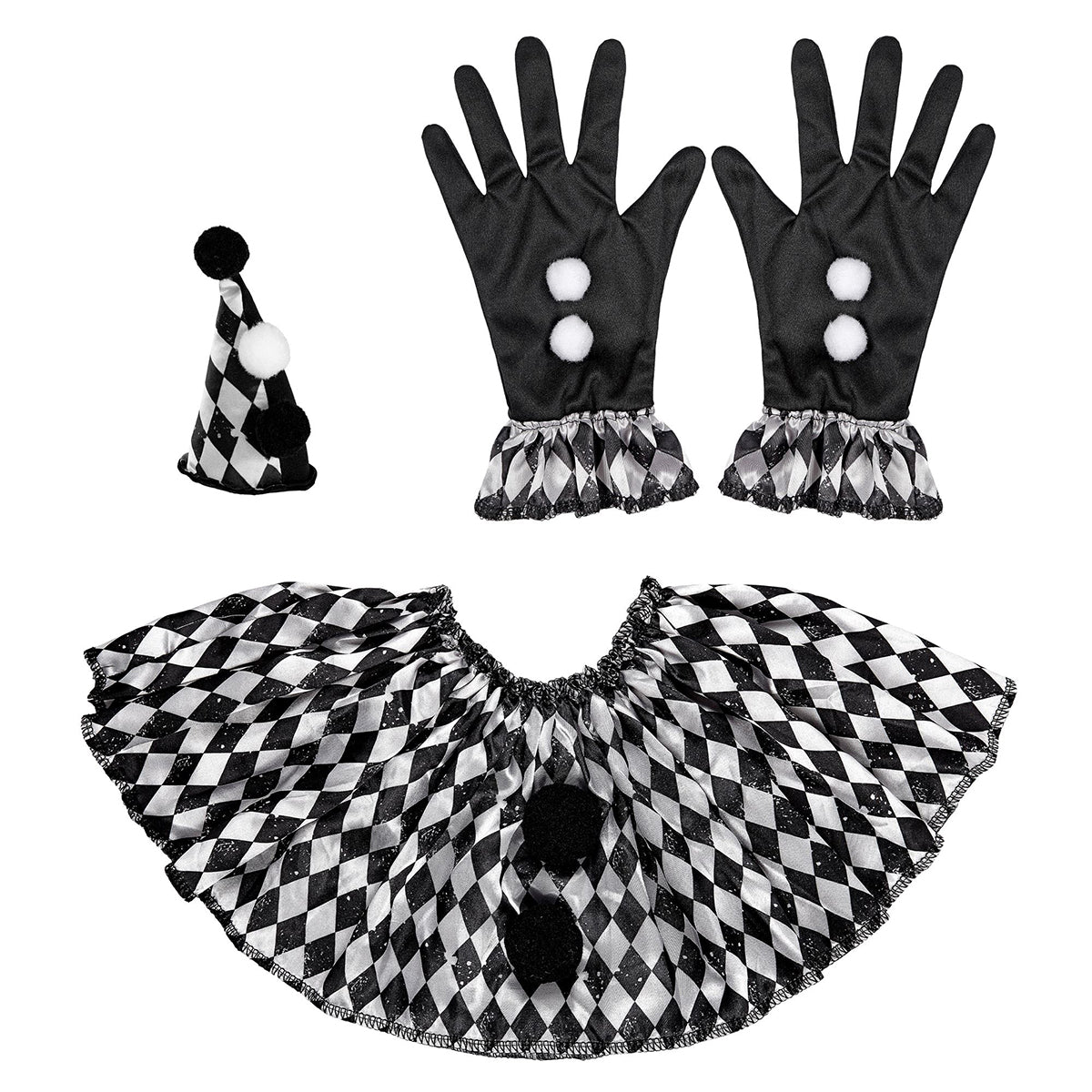 HARLEQUIN-  (minimössa, krage, handskar)