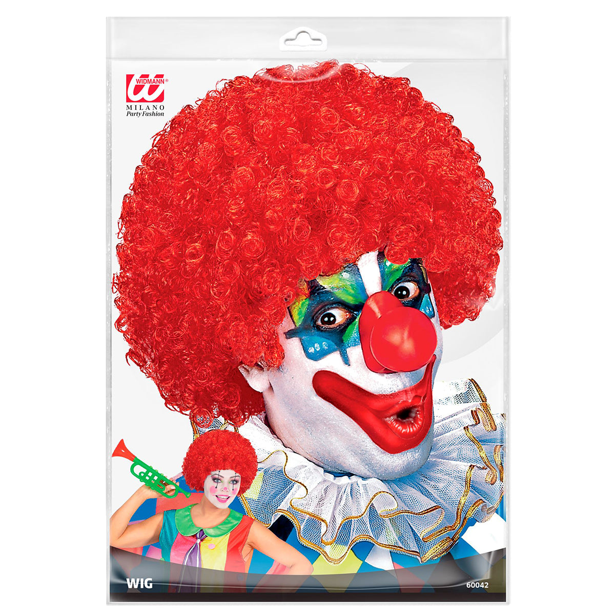 Röd clown - Peruk