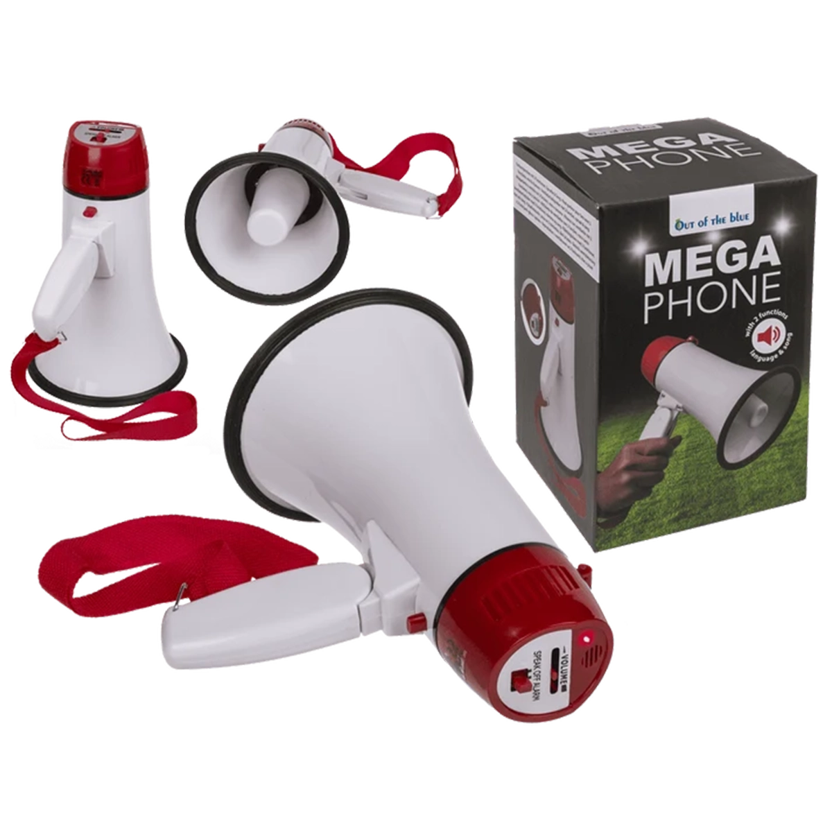 Megaphone med språk och musik
