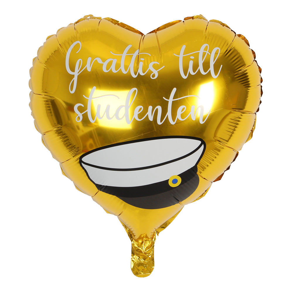 Folieballong Hjärta STUDENTMÖSSA 46 CM