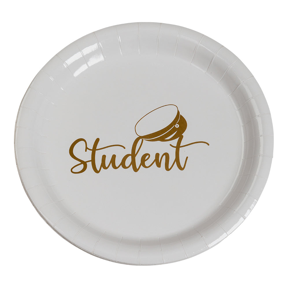 Papperstallrik Student Guld 18CM 8-P