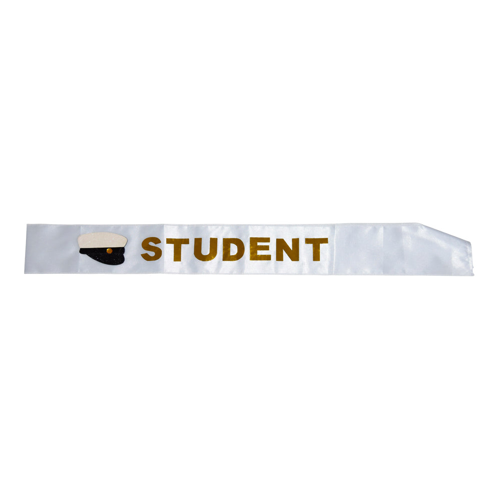 Ordensband STUDENT VIT/GULD