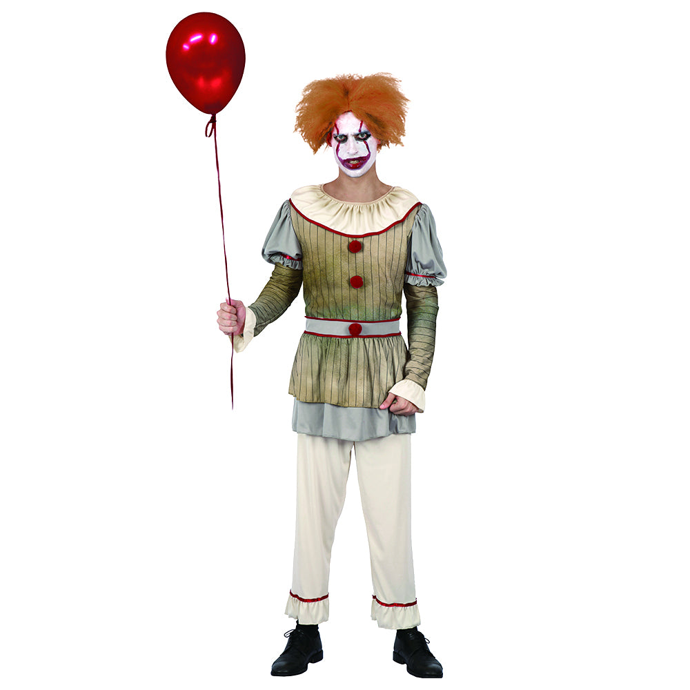 Läskig Clown Penny – Maskeraddräkt Vuxen