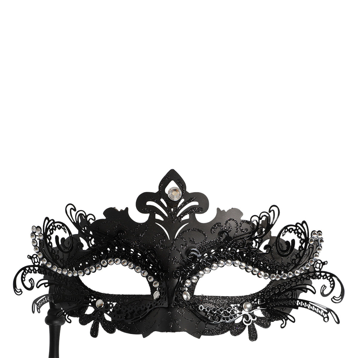 Maskeradmask - Svart med pinne