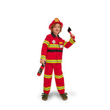 Röd brandman -  96-116 cm - Maskerad Barn