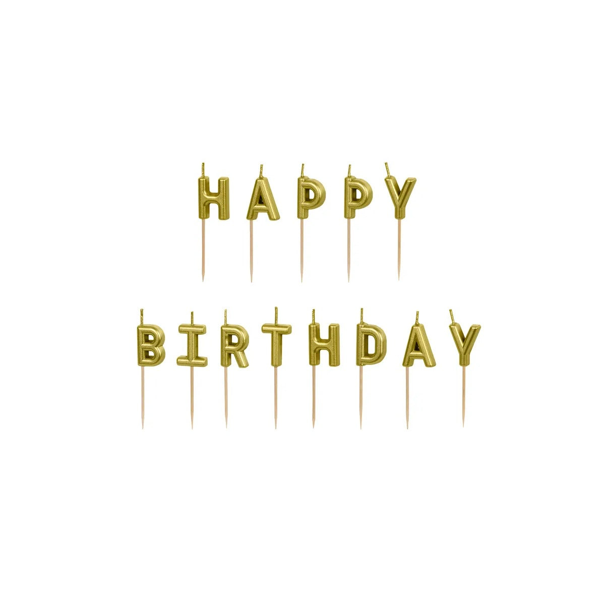 Tårtljus Happy Birthday Guld