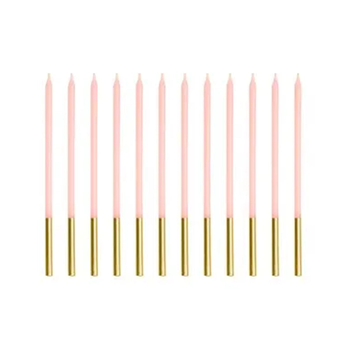 Långa Födeljsedagsljus 14 cm - Rosa 12 pack
